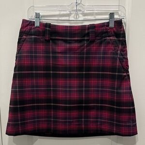 Nike Women's Plaid Mini Skirt - Red and Black